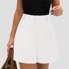 Shorts for Women Dressy 2025 Summer Elastic High Waisted Wide Leg Business Casual Work Shorts with Pockets