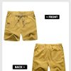 Mens Casual 5"/ 7" Cotton Linen Shorts - Elastic Waist Drawstring Summer Beach Shorts with Pockets