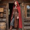 Renaissance Hooded Cloak Halloween Medieval Costume Cosplay Short Cape for Men and Women