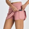 4 Pack: Women's Ribbed Active Skort Pockets Skirt Running Tennis Golf Workout Sports (Available in Plus)