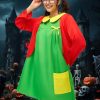 Halloween Costume Women Adult 6pcs Set Funny Cute Outfit Red Green Dress Costumes Plus Size Mexican Comedy Cosplay Party