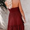 Women's Summer Cotton Boho Beach Sleeveless Tie Front Mini Dress Tube Top Dress