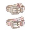 Colorful Rhinestones Belt for Women Girl Sequined Pants Belt Bead Trim Belts for Shorts Dress Fashion Waist Accessories
