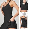 Tennis Dress with Built in Shorts and Bra Athletic Dress for Women Summer Cut Out Twisted Golf Workout Dress