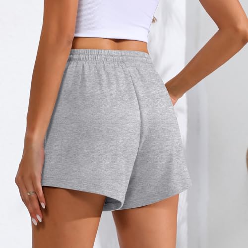 4 Pack Womens Sweat Shorts Casual Lounge Comfy Drawstring High Waist Summer Athletic Shorts with Pocket 2025
