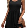 Women's Summer Dress 2025 A-Line Sleeveless Casual Sundress with Pockets Floral/Solid
