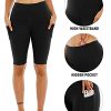 4 Pack Biker Yoga Shorts with Pockets for Women,High Waisted Athletic Running Workout Gym Shorts Tummy Control