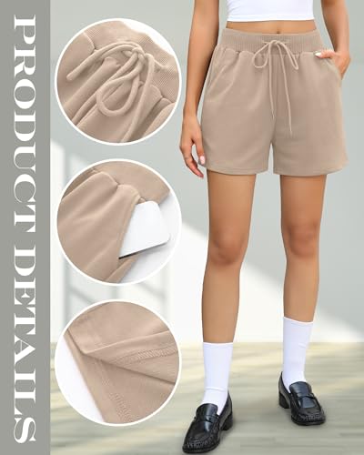 3 Pack Women's Sweat Shorts Comfy Casual Lounge Drawstring High Waisted Summer Athletic Shorts with Pockets