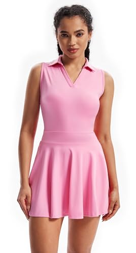 Cute Golf Tennis Dress Workout Athletic Dresses for Women with Shorts Pockets 2 Piece Sets Outfits Summer Clothes