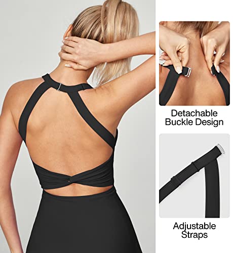 Tennis Dress with Built in Shorts and Bra Athletic Dress for Women Summer Cut Out Twisted Golf Workout Dress