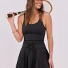 Women's Tennis Mini Dresses Workout Built in Shorts Golf Athletic Sleeveless One Piece Summer Active Romper Dress