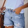 Women's High Waisted Denim Shorts Casual Ripped Summer Hot Short Jeans Frayed Distressed Jeans Shorts with Pockets