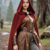 Renaissance Hooded Cloak Halloween Medieval Costume Cosplay Short Cape for Men and Women
