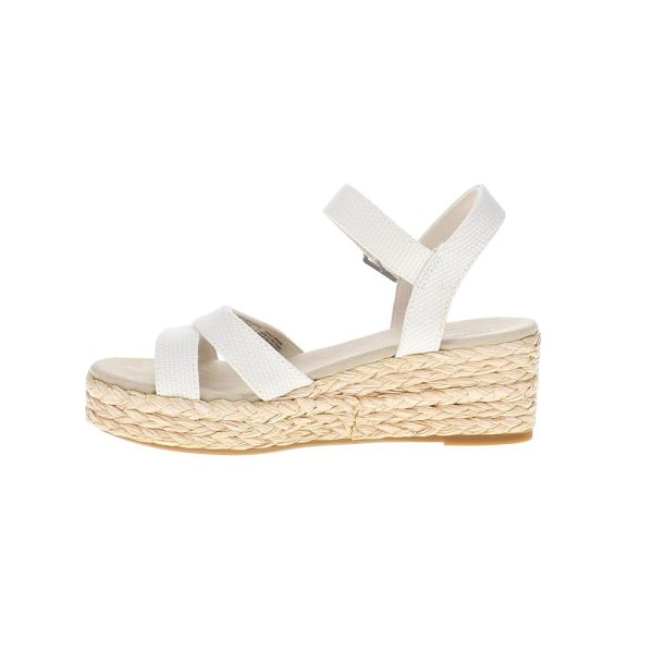 Womens Audrey Espadrille Casual Sandals Casual Mid Heel 2-3" - White