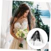 2pcs Double Layer Cover Hijabs with Hair Comb Elegant Short Veils for Women Environmental Friendly Material for Parties and