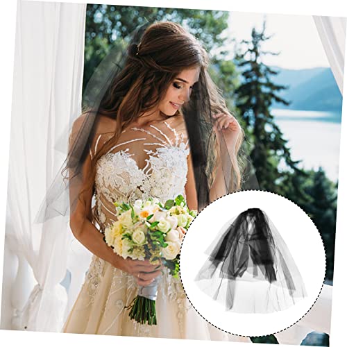 2pcs Double Layer Cover Hijabs with Hair Comb Elegant Short Veils for Women Environmental Friendly Material for Parties and
