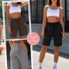 3 Pack Women's Quick Dry Shorts Women Drawstring High Waisted Bermuda Athletic Shorts with Pockets