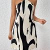 Women's Summer Dress Printed Halter Neck Mini Casual Pleated Sundress Party Date Outfit