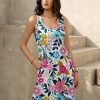 Women's Summer Dress 2025 Sleeveless Floral Boho Sundress Swimsuit Coverup Casual Loose Beach Vacation Tank Dresses