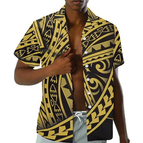 Samoa Couple Outfit Polynesian Dress for Women Traditional Puletasi Shirts for Men Beach Lava Lava Luau