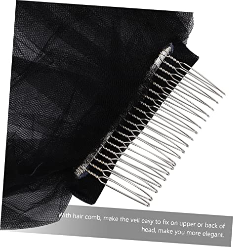 2pcs Double Layer Cover Hijabs with Hair Comb Elegant Short Veils for Women Environmental Friendly Material for Parties and