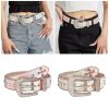 Colorful Rhinestones Belt for Women Girl Sequined Pants Belt Bead Trim Belts for Shorts Dress Fashion Waist Accessories