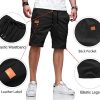 Mens Casual Shorts - Cotton Drawstring Summer Beach Stretch Twill Chino Golf Shorts