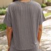 Two 2 Piece Sets for Women Short Sleeve Shirts High Waisted Shorts with Pockets Pajamas Lounge Matching Set