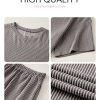 Two 2 Piece Sets for Women Short Sleeve Shirts High Waisted Shorts with Pockets Pajamas Lounge Matching Set