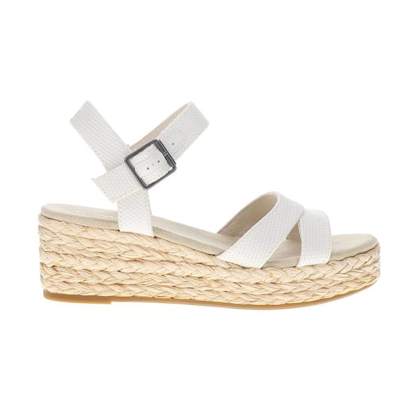 Womens Audrey Espadrille Casual Sandals Casual Mid Heel 2-3" - White