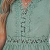 Summer Dress for Women Casual Spring V Neck Lace Appliques Cap Sleeves Hollow Out Beach Mini Dress