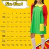 Halloween Costume Women Adult 6pcs Set Funny Cute Outfit Red Green Dress Costumes Plus Size Mexican Comedy Cosplay Party