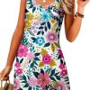 Women's Summer Dress 2025 Sleeveless Floral Boho Sundress Swimsuit Coverup Casual Loose Beach Vacation Tank Dresses