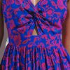 Women's Mini Dress Floral Twisted V Neck Sleeveless Short Dress Pleated Self Tie Back Mini Dress