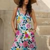 Women's Summer Dress 2025 Sleeveless Floral Boho Sundress Swimsuit Coverup Casual Loose Beach Vacation Tank Dresses
