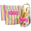 African Womens Summer Sandals Bag Set High Heel Party Pumps Matching Handbag Femmes Wedding Guest Attire