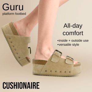 Guru Platform Sandals Women Footwear ?C Comfortable Genuine Leather Footbed Studded Chunky Slide Summer Sandals for Women 2025