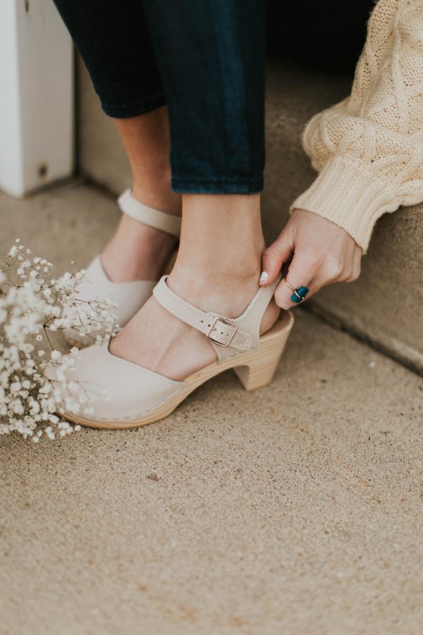 Handmade Swedish Wood Clogs for Women, High Heel Sandal | Victoria